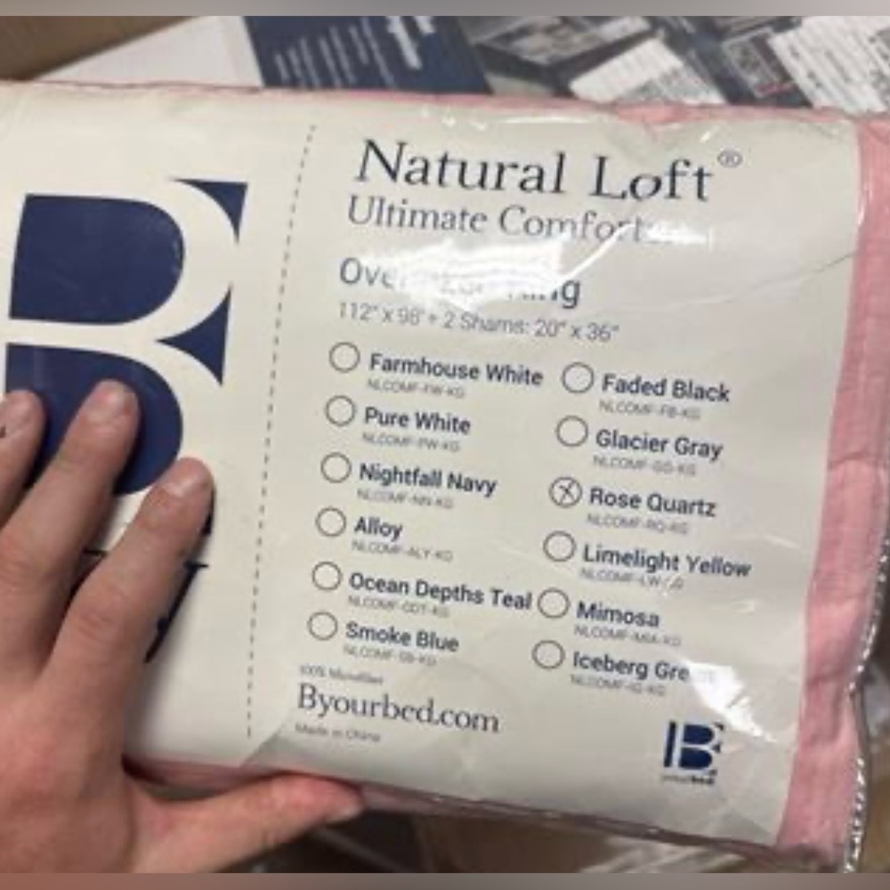 Natural Loft King Solid Duvet Cover Set Rose Quartz - Picture 5 of 6